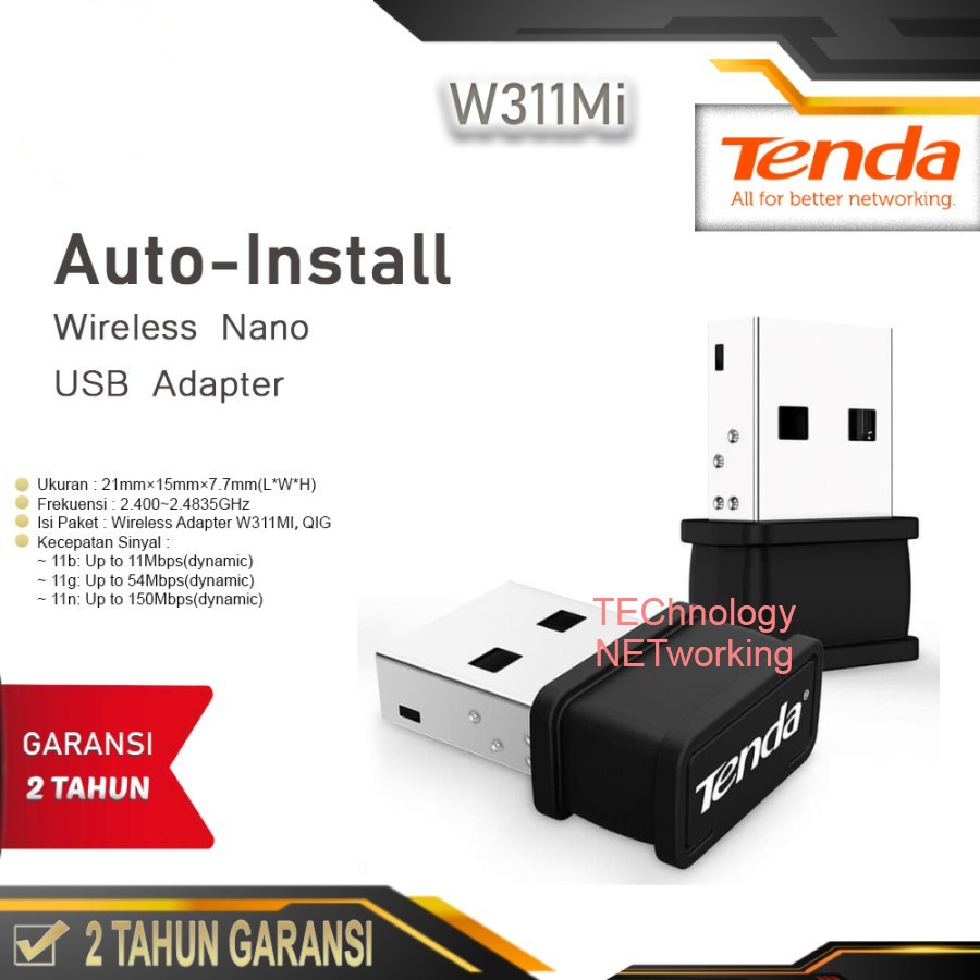 Tenda W311MI AX300 Wi-Fi 6 Wireless Nano USB Adapter ORIGINAL