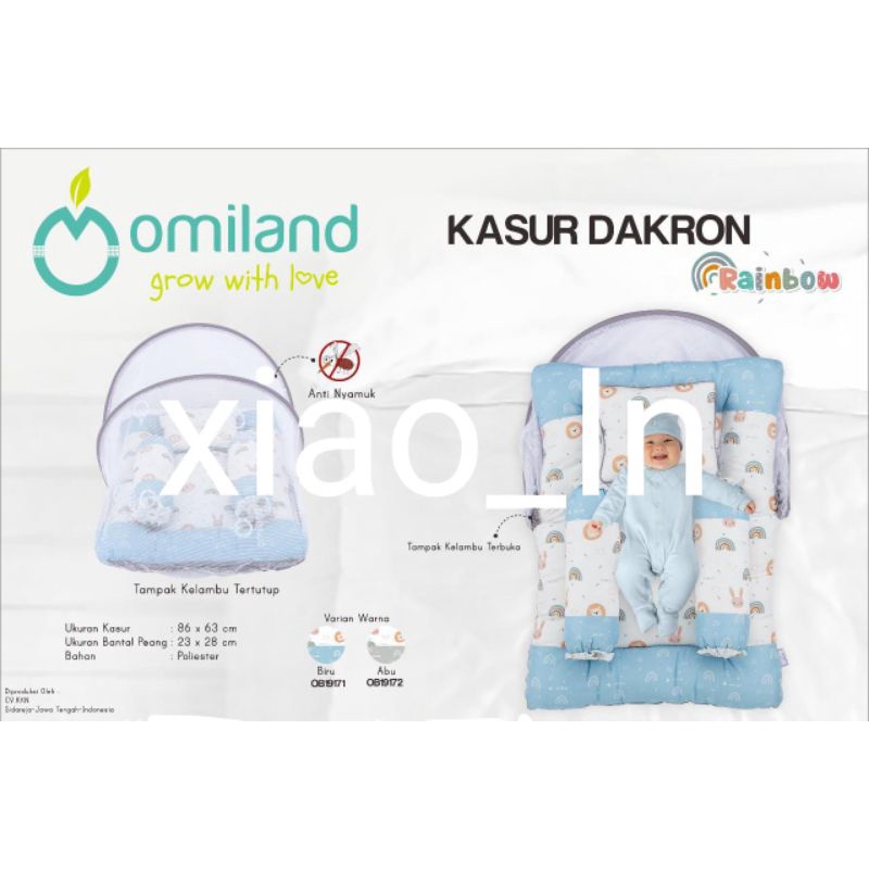 Omiland Kasur bayi Lipat Dakron + kelambu seri Rainbow OB1917 Sloth OB1915