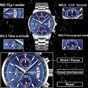 Jual Jam Tangan pria Nibosi 2327 Blue   Original Diskon