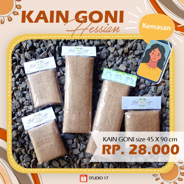 Kain Goni Import 45cm x 90cm Kemasan / Kain Burlap / Kain Kerajinan