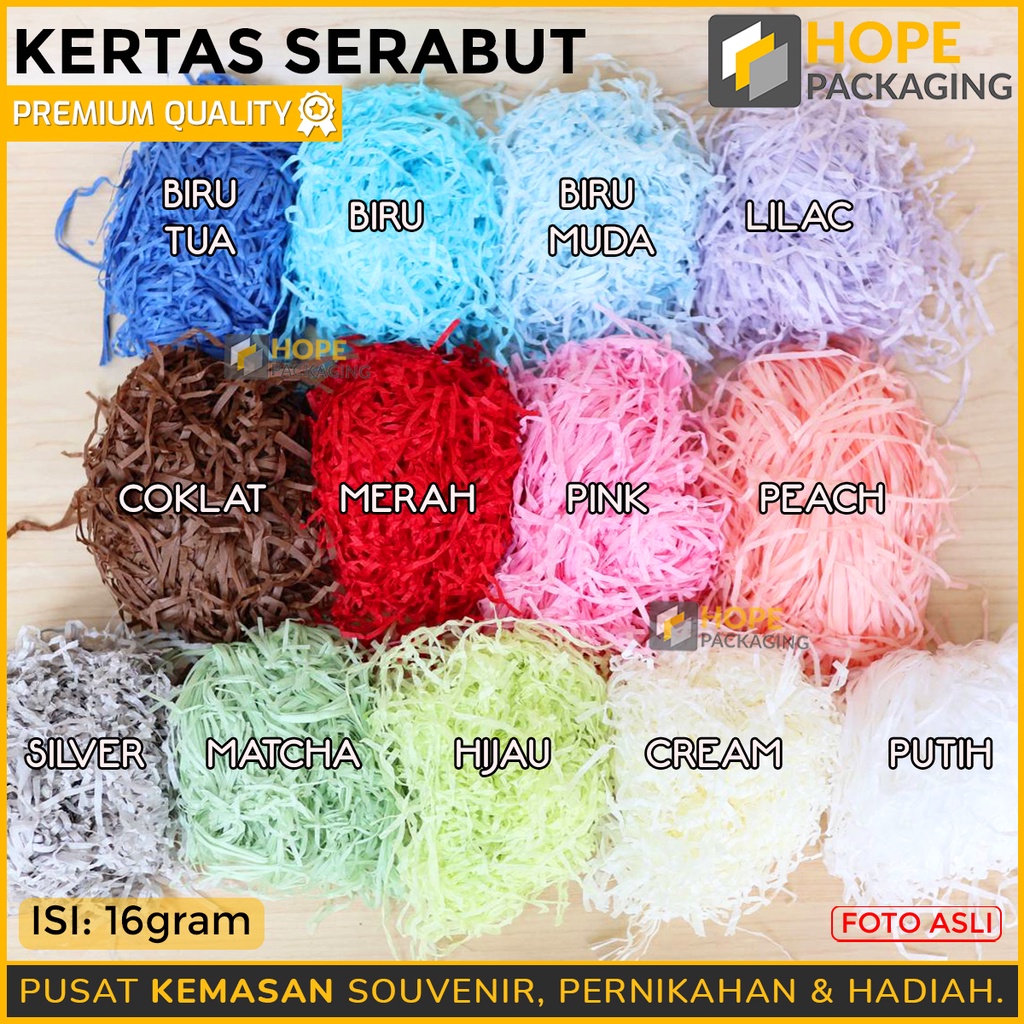 Kertas Serut Isian Hampers Kertas Cacah (25gr) / Alas Kotak Kado Packing Shredder Paper kertas serabut