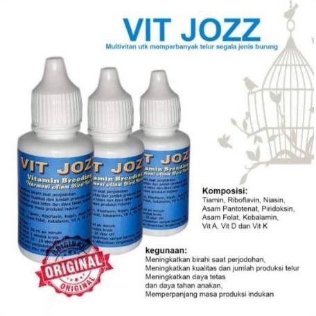 Suplemen Burung Vitamin organik VIT JOZZ untuk murai koci kenari cucakrowo dll