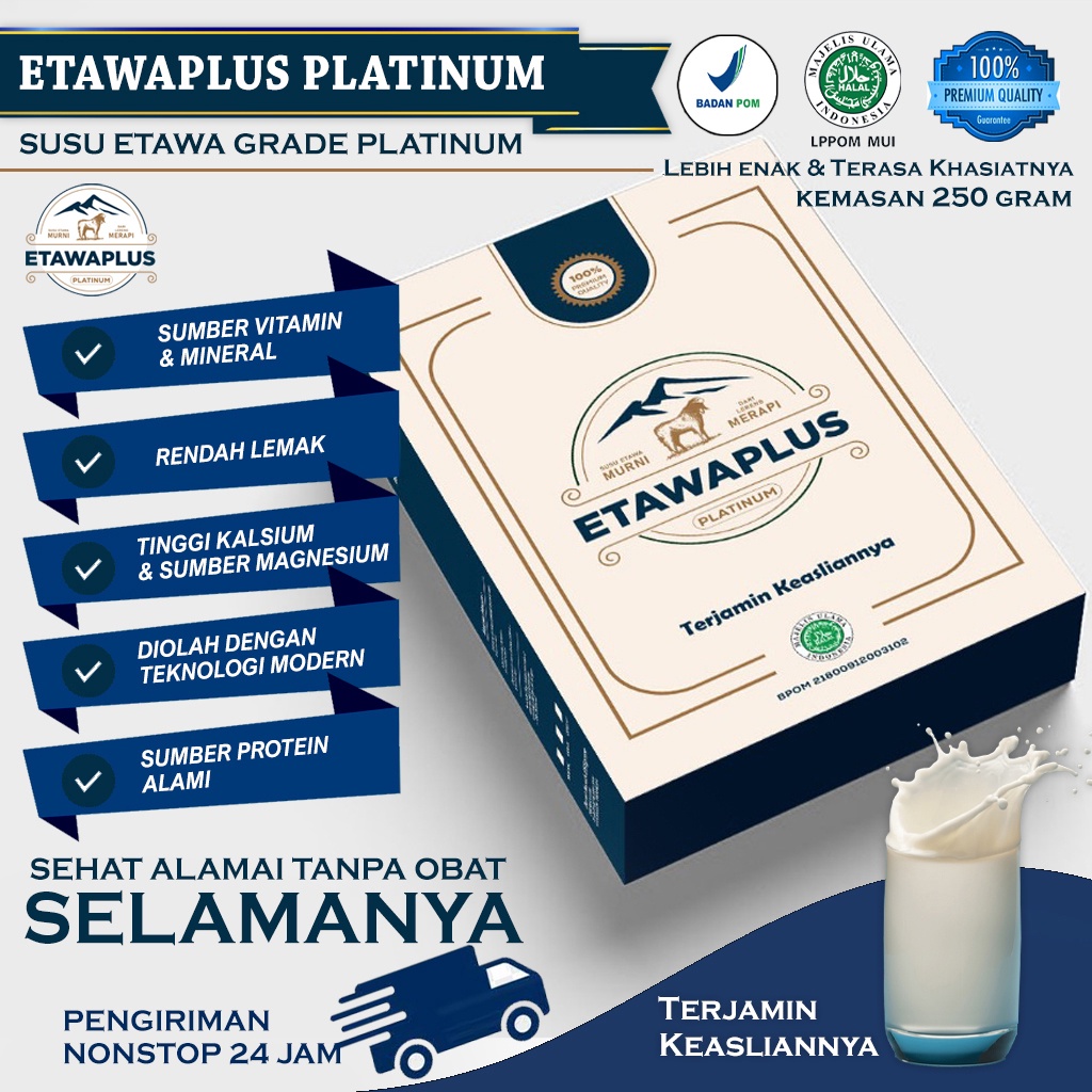 Etawaplus Platinum Kolostrum Paket Hemat 2 BOX 500gram / Susu tulang kuat / Susu pernafasan / Susu Kecerdasan anak / Etawaku / Etawaku Platinum / Susu kambing etawa / susu etawa murni kemasan 250gram