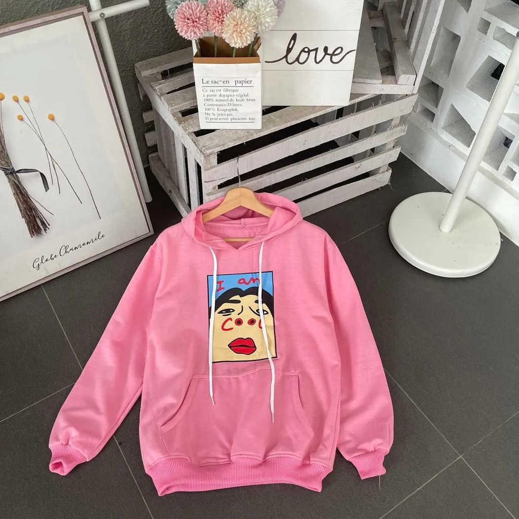 Hoodie I am Cool Sweater Hoodie Kekinian Bahan Fleece