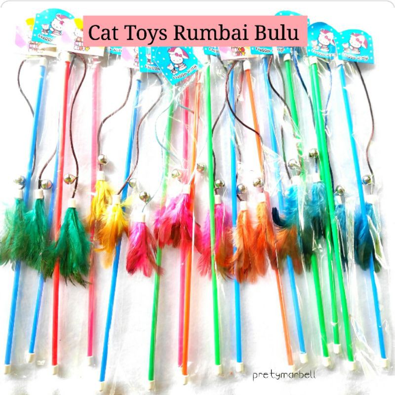 Cat Toys Rumbai Bulu Stick Mainan Kucing Murah