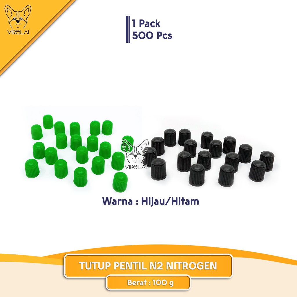 [500 Pcs] TUTUP PENTIL N2 NITROGEN HIJAU/HITAM