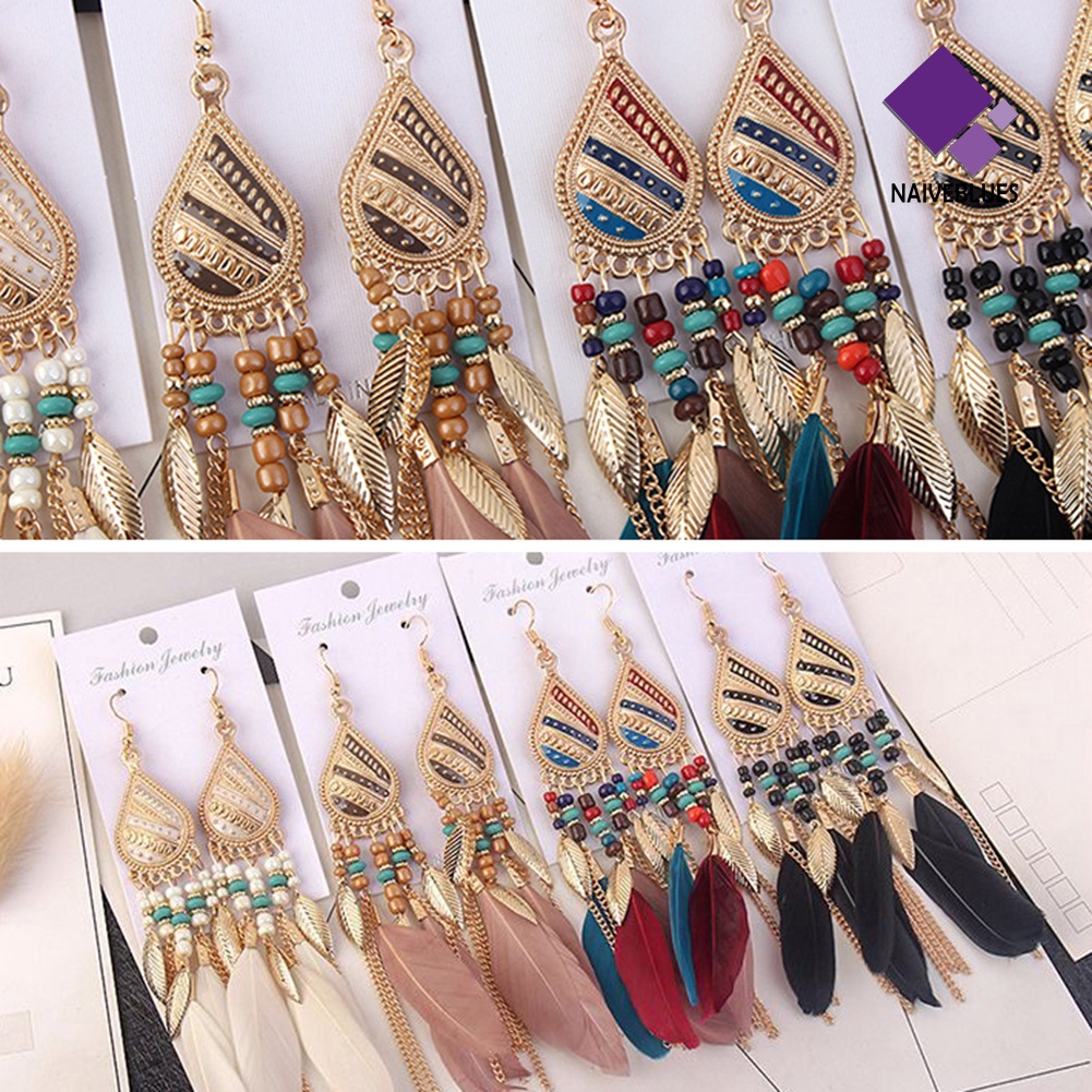 Anting Kait Gantung Panjang Gaya Vintage Elegan Untuk Wanita