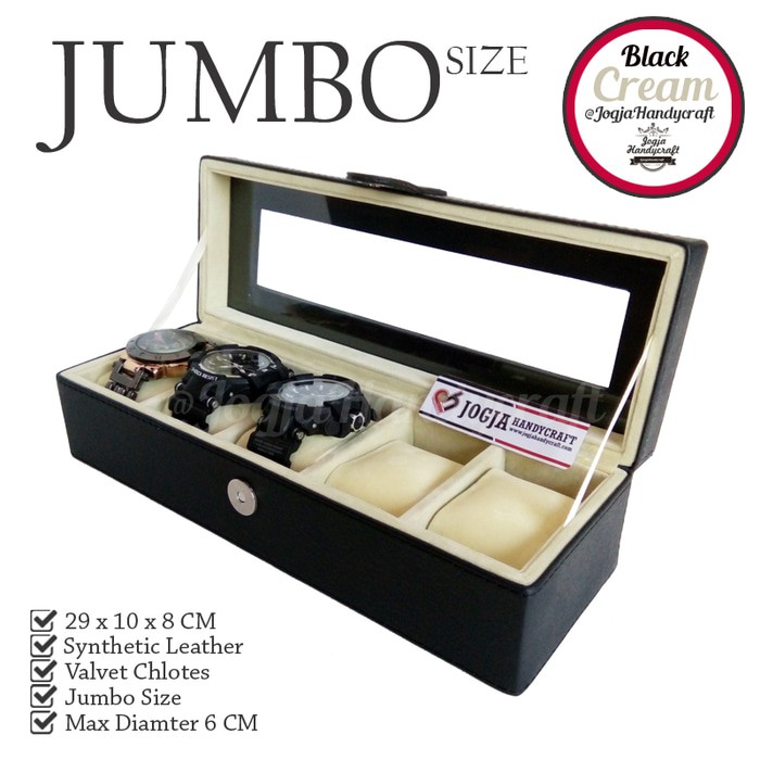 PROMO - JUMBO Size Kotak Jam Tangan Isi 5 / Tempat Jam / Watch Box