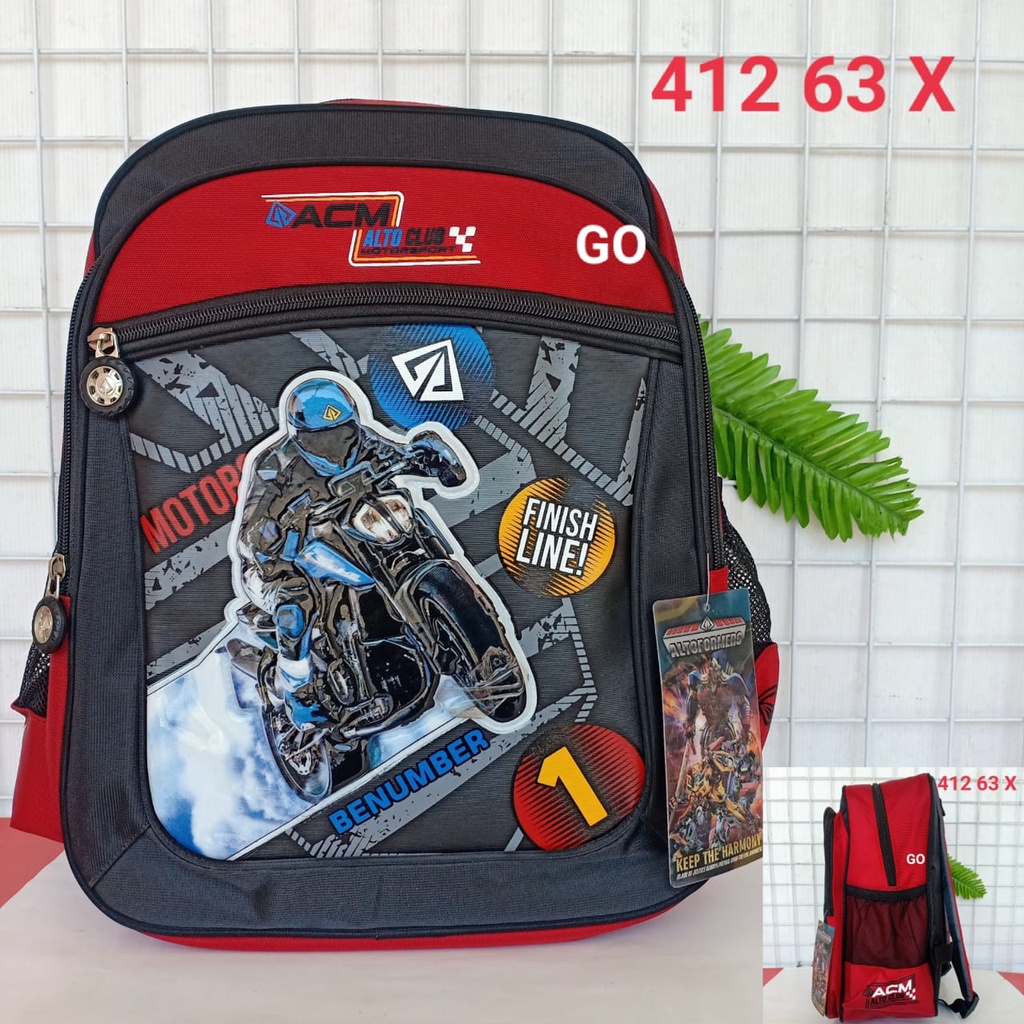 gos TAS RANSEL ALTO ANAK Karakter MOTORCYCLE Tas Sekolah Anak Laki Laki