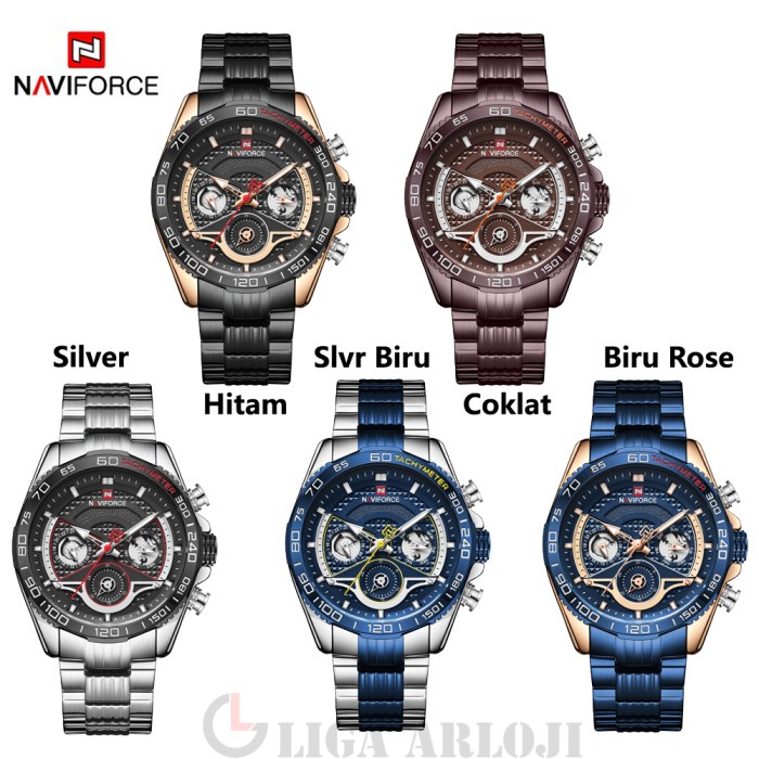 Naviforce Stainless Multifungsi - Jam Tangan Pria - 9185 - Original - Random