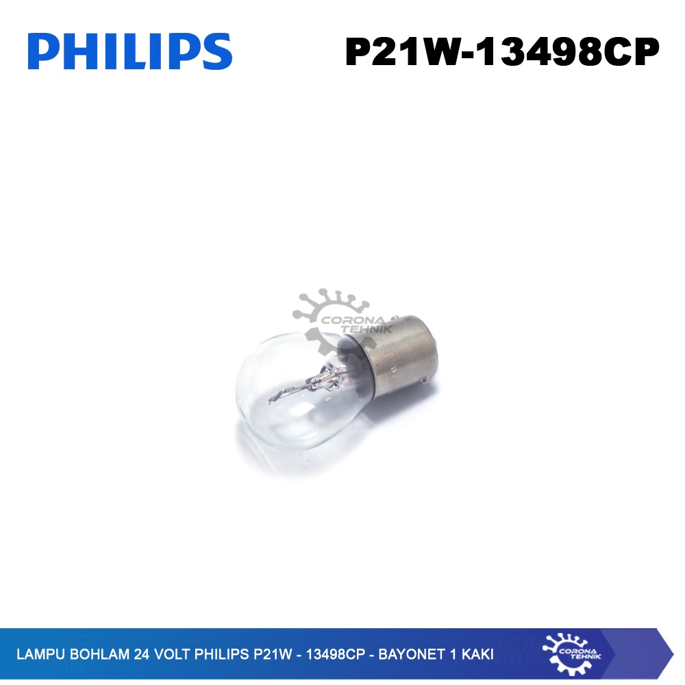 Bayonet 1 Kaki - Lampu Bohlam 24 Volt Philips P21W - 13498CP