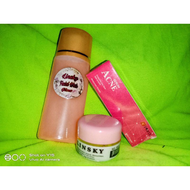 (Cod) PAKET LINSKY ACNE GLOW /  Jerawat