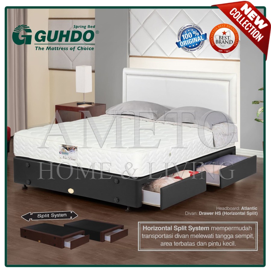 Guhdo Springbed New Prima 180x200 Drawer Laci HB Prospine Full Set