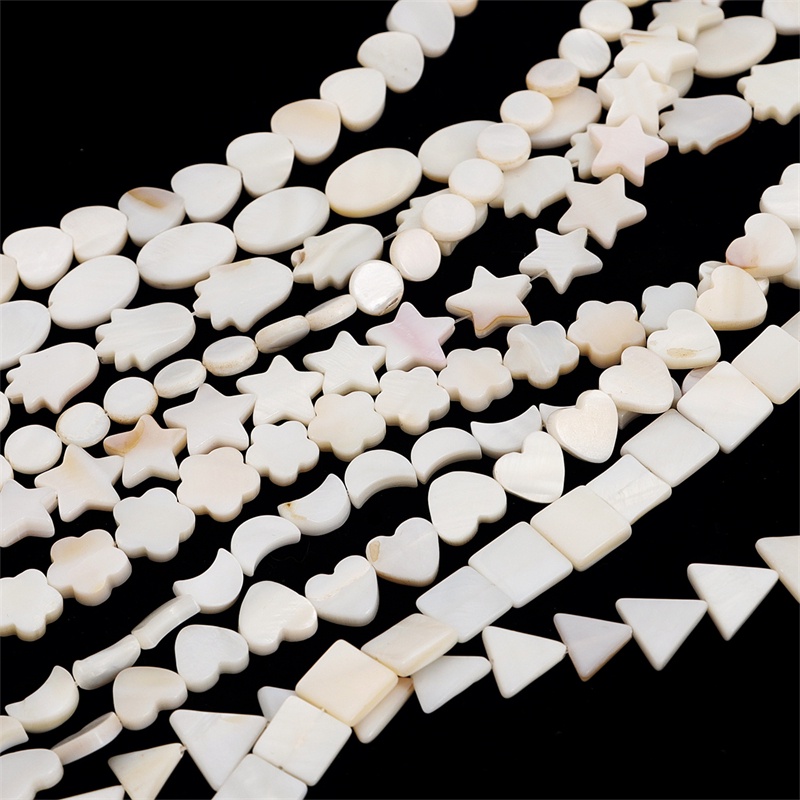 22-70 Pcs Alami Putih Cinta Shell Ibu Mutiara Longgar Spacer Manik-manik untuk Membuat Perhiasan DIY Gelang Kalung Buatan Tangan