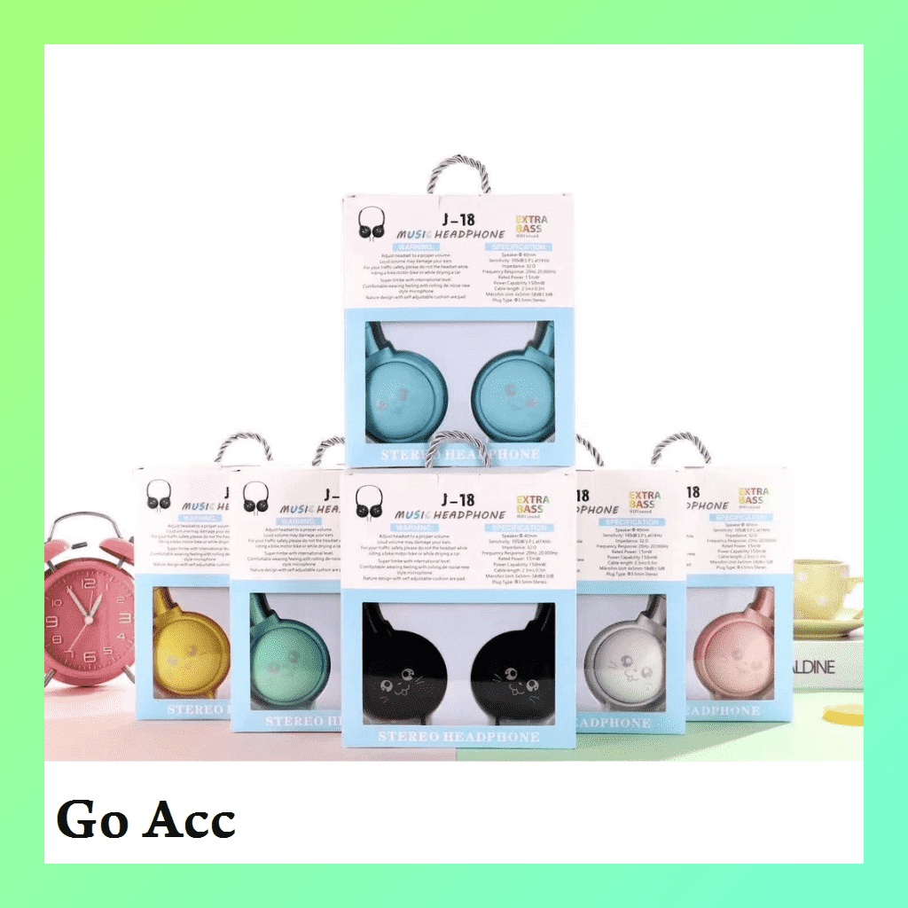 Headset Bando Xtra bass headphone earphone Macaron Gaming