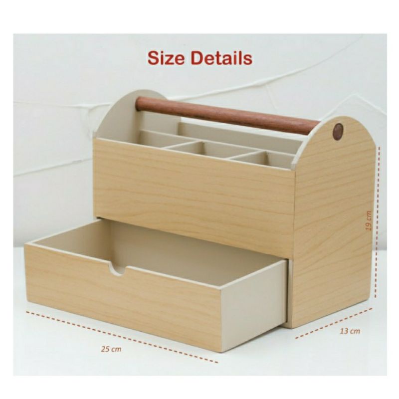 

BRUSH HOLDER WITH DRAWER LARGE Wooden Gift Hampers Custom TEMPAT PENSIL KAYU ANAK UNIK