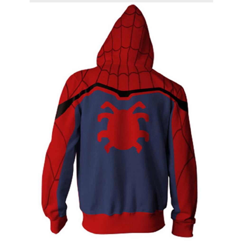 Sweater Kaos Hoodie Gambar  Spiderman  3D Warna Merah  untuk 