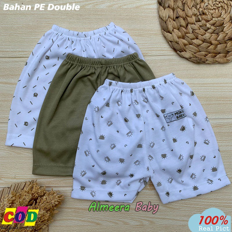 Isi 3 Celana Bayi Baru Lahir Celana Bayi Pendek Usia 0-3 Bulan Usia 0-3 Bulan Almeera Baby and Kids