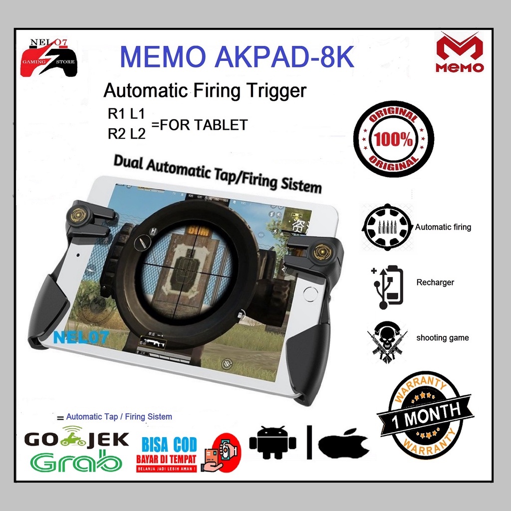 Automatic Firing Trigger L1 R1 L2 R2 6 JARI  TABLET /IOS MEMO AKPAD8K
