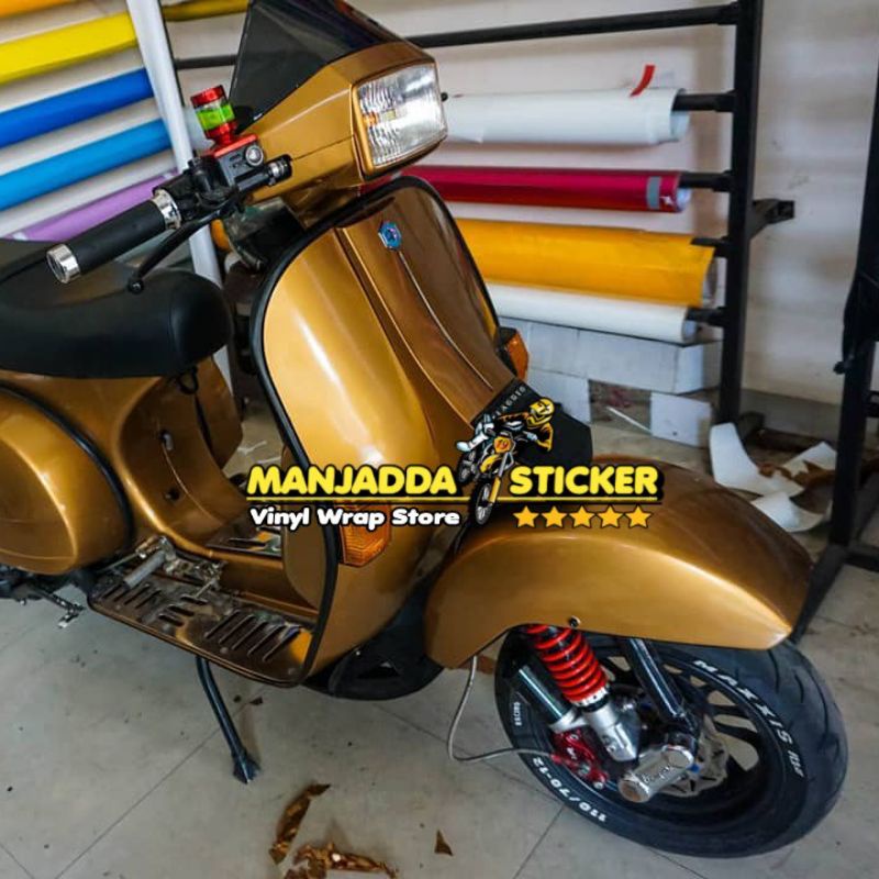 stiker skotlet motor warna gold cooper super glossy