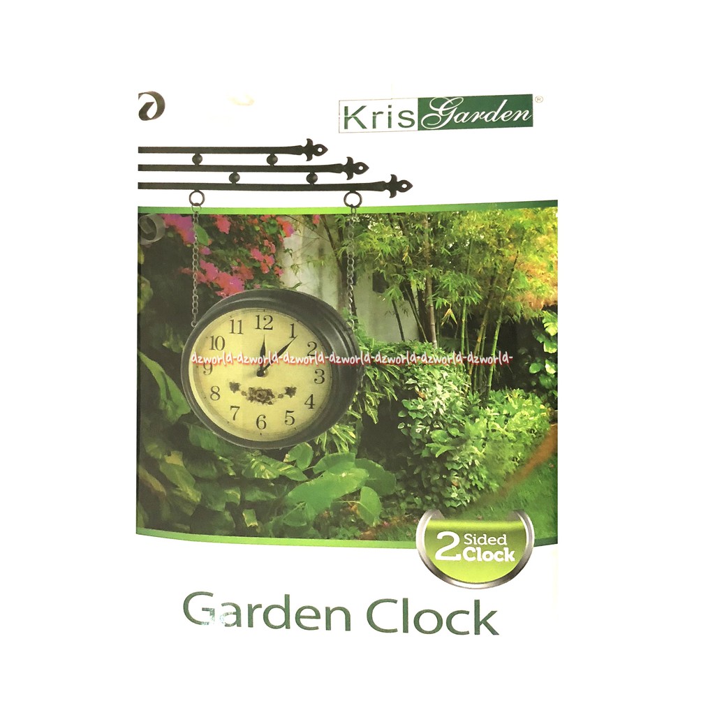 Krisgarden Garden Clock Green Jam Hijau Untuk Outdor Rantai Jam Hias Taman