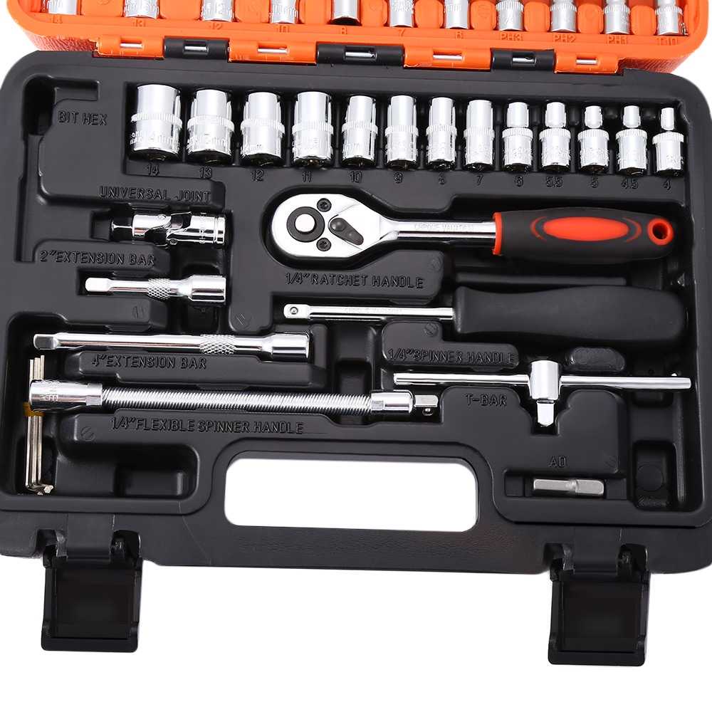 Peralatan Set Kunci Pas 53 in 1 / Kunci Pas Ring Set Terkiro Multifungsi Serbaguna Universal  / Tool Kit Set / Obeng Kunci Sok / Kunci Shock Shok Sok Soket Shoket 1 Set Terkiro Lengkap Panjang Original Promo Murah Original