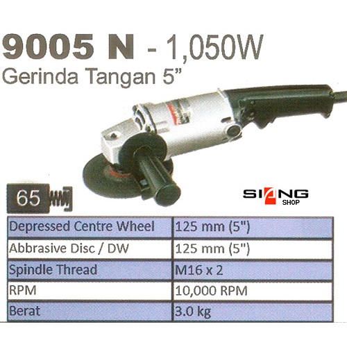 Makita 9005 N / 9005N Mesin Gerinda Tangan 5&quot;