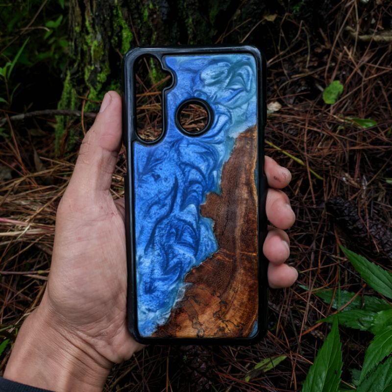 PHONE CASE RRALME 5 PRO X RESIN EPOXY AND WOOD