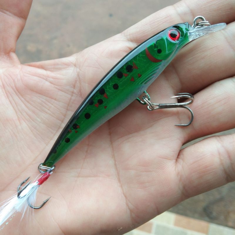 Umpan Casting Minnow Minow Lidah Panjang Lure Hampala Toman Gabus Tapah Kerandang Tapah Sinking Bait