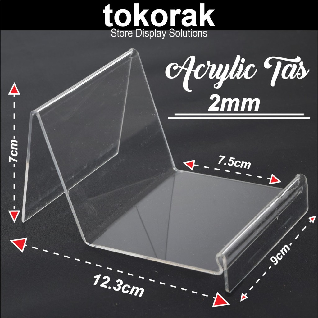 ACRYLIC TAS 2 MM AKRILIK TEMPAT TAS DOMPET MIKA STAND