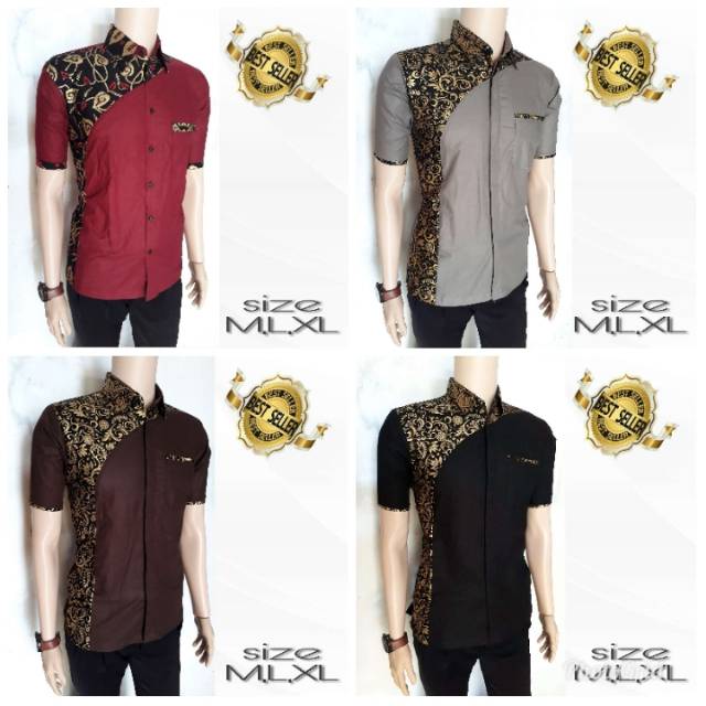 PROMO KEMEJA BATIK KOMBINASI TERMURAH KOKO BATIK TERLARIS GROSIR BATIK PEKALONGAN OZILA