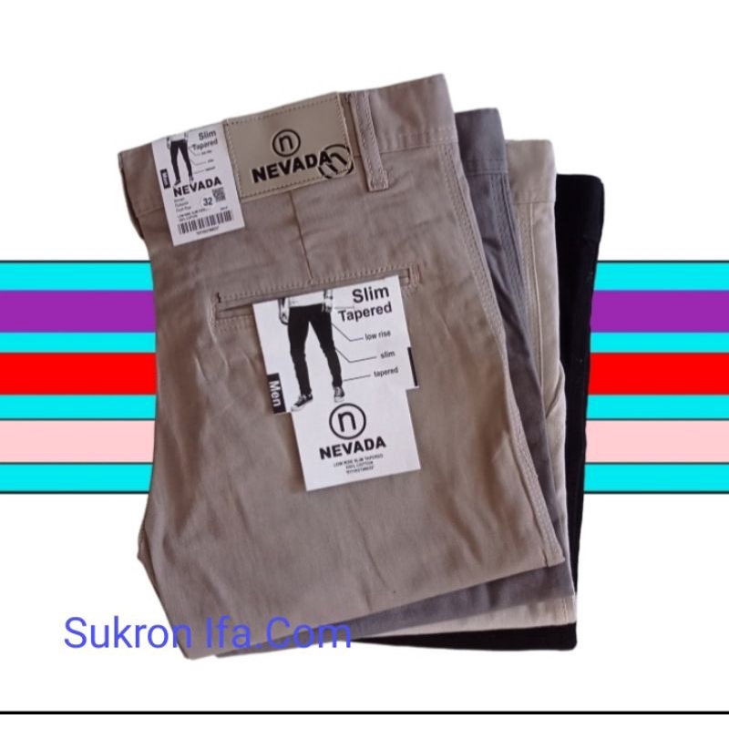 Celana Chino panjang Pria terkini/Celana panjang kain Nevada 27-38/Celana panjang Chino Nevada halus