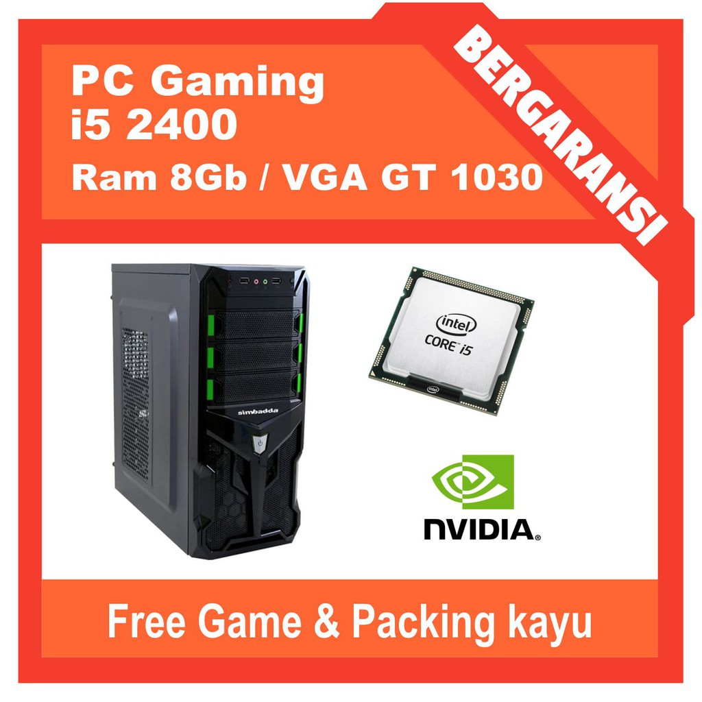 PC Gaming i5 2400 With VGA gt1030 free wifi