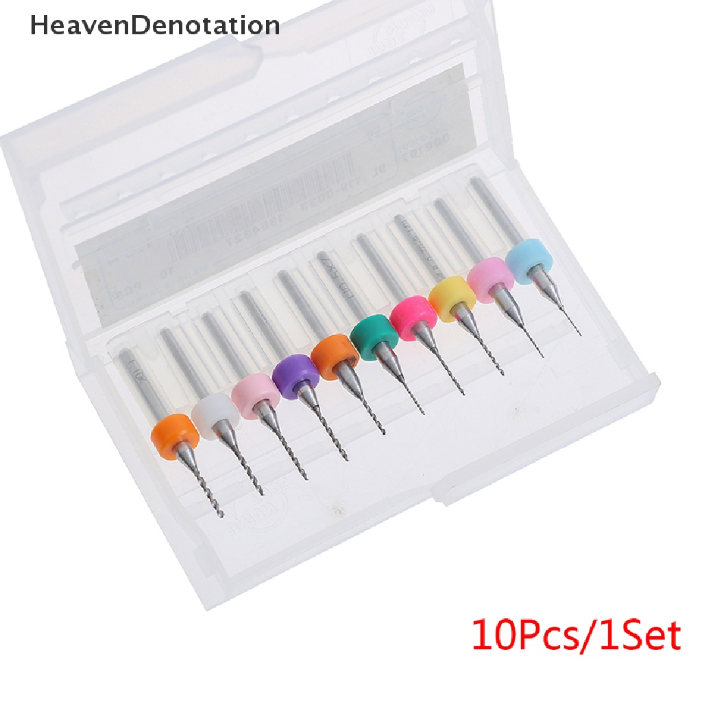 [HeavenDenotation] 10Pcs/set 0.1~1.0mm PCB print circuit board carbide CNC mini micro drill bits