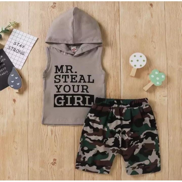 SETELAN ANAK BAJU ANAK HOODIE MR.STEAL 1-5 TAHUN BAJU ANAK LAKI LAKI SETELAN ANAK LAKI BAJU ANAK