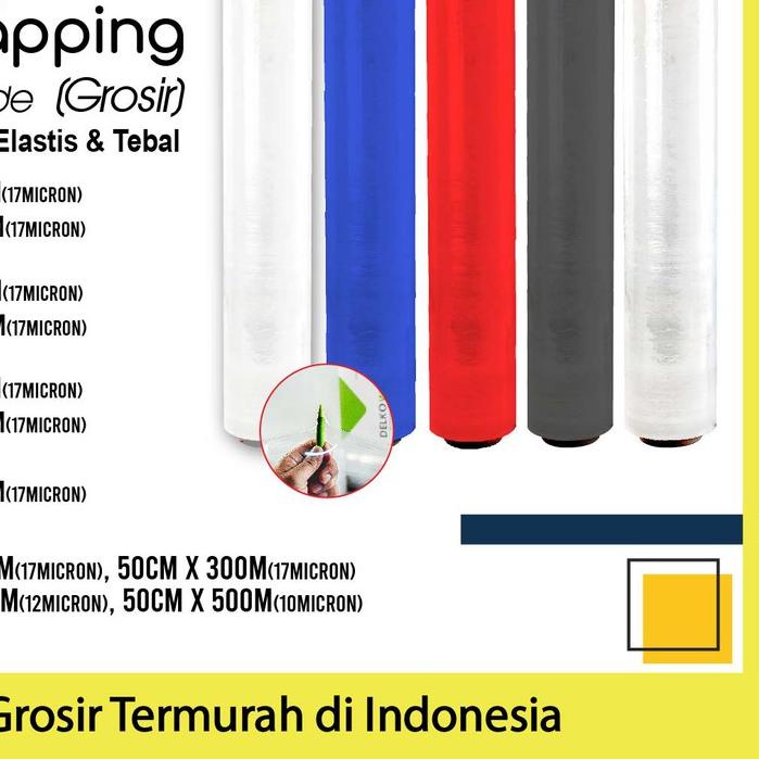 

☝ Plastik Wraping Stretch Film 50cm DELKOWRAP WRAPPING TEBAL PREMIUM / SATUAN ☋