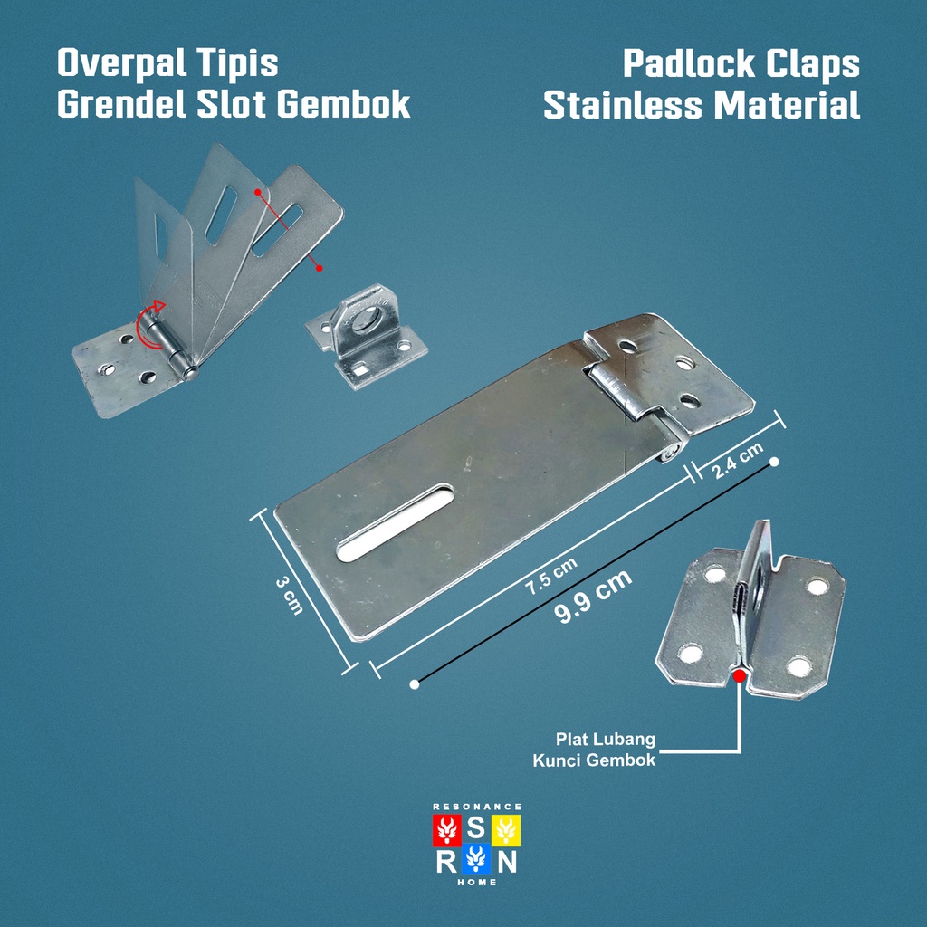 Overpal Plat 3&quot; / Slot Gembok Plat Resonance Home