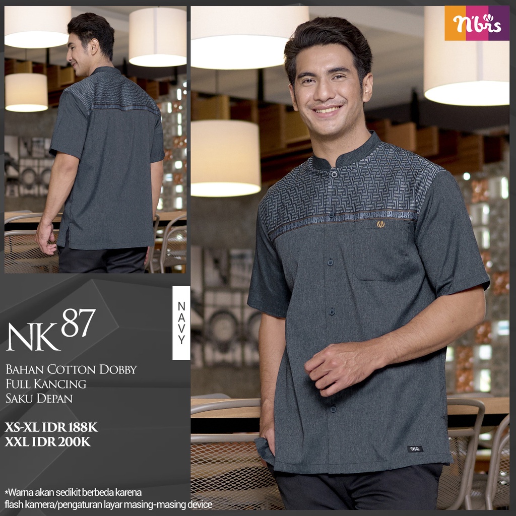 Nibras Koko NK 87 Bahan Cotton Dobby Kemeja Pria Casual OOTD