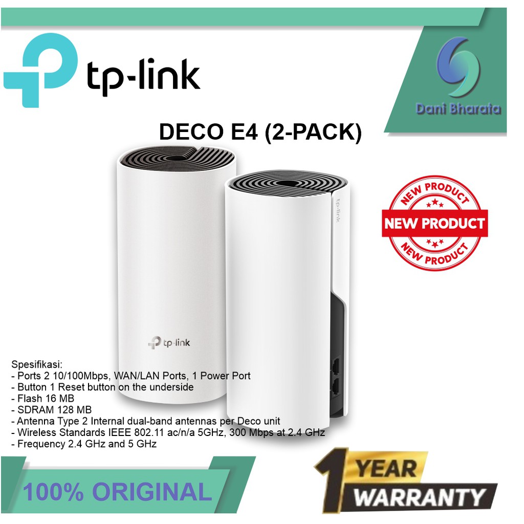 TP-LINK Deco E4 AC1200 2Pack Whole Home Mesh WiFi System Tplink 2 Pack