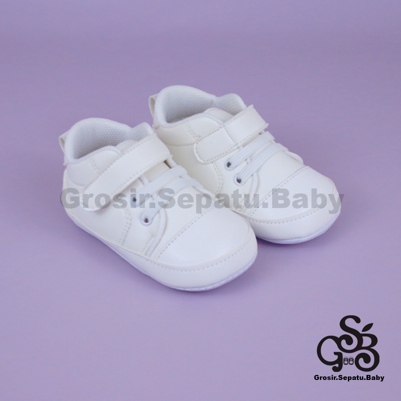 Prewalker - Sepatu Bayi - Baby Shoes | 2-12 bulan | casual luxury putih polos ringan &amp; fleksibel