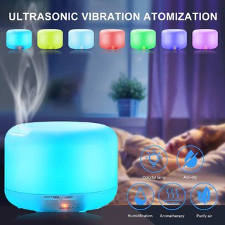 Humidifier Aromatherapy Diffuser Model Kayu 500ml 7 Color LED Light Aromatherapy