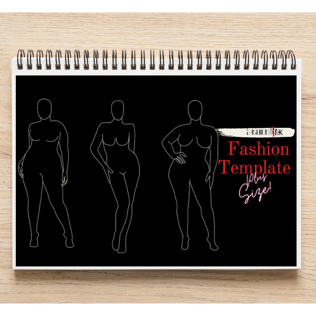 

Fashion design Sketch template PLUS SIZE & BIG SIZE