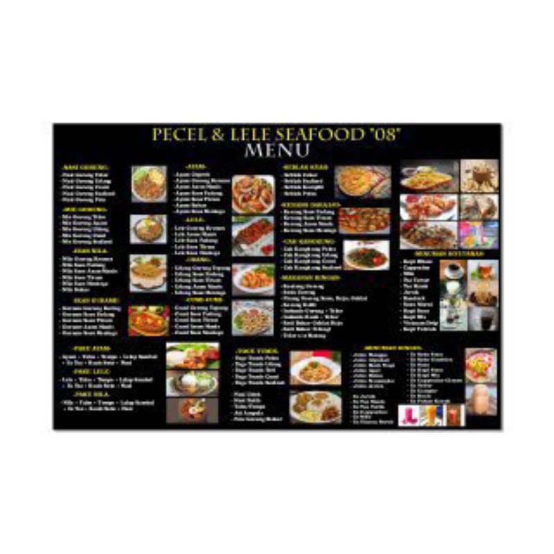 

cetak stiker / kertas menu makanan