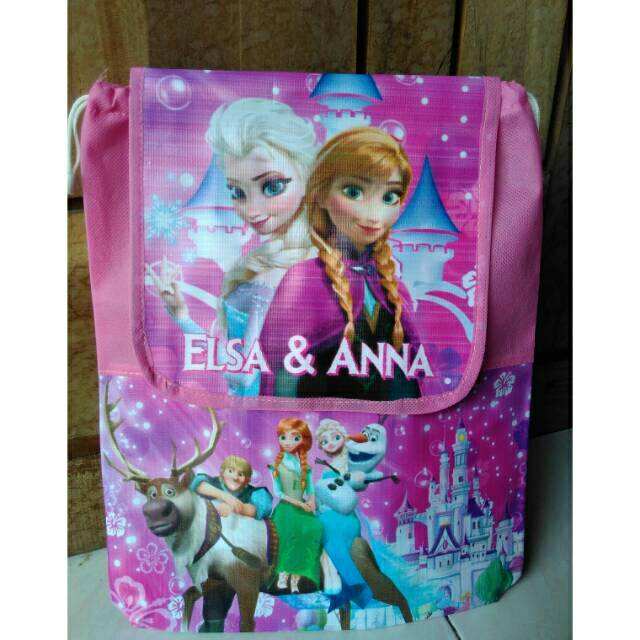 

TAS GENDONG BANNER KARAKTER KARTUN FROZEN ELSA ANNA | TAS SOUVENIR MURAH, GOODIE BAG UNIK, TERLARIS