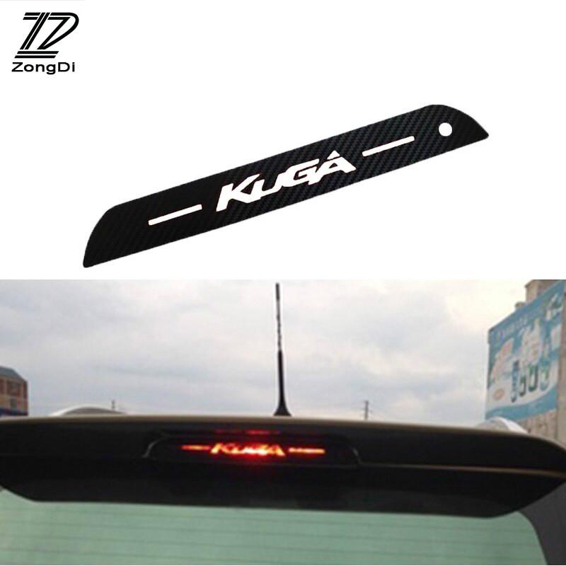 Stiker Pelindung Lampu Rem Tinggi Bahan Serat Karbon Warna Hitam Untuk Ford Kuga