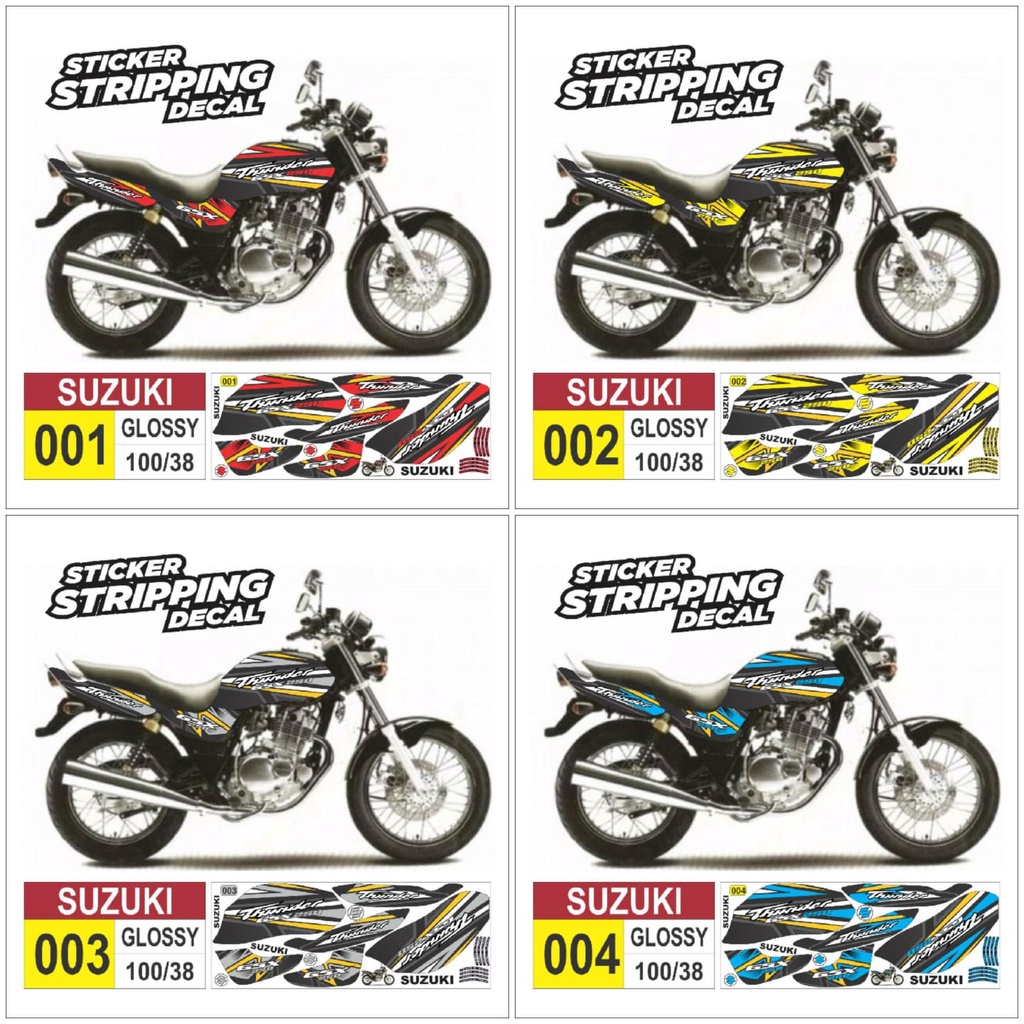 Sticker Decal Striping Suzuki Thunder 250 GSX Tahun 2000 Variasi AR01 GLOSSY Semua Ready COD Packing