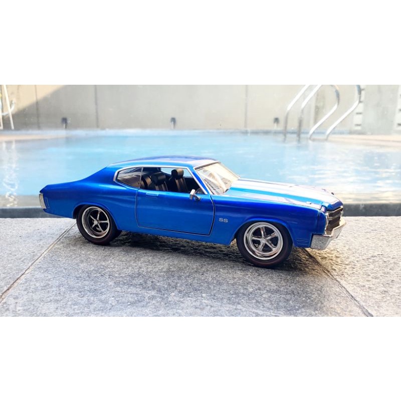 Jada 1970 Chevy Chevelle SS Biru Miniatur Diecast Mobil 1:124