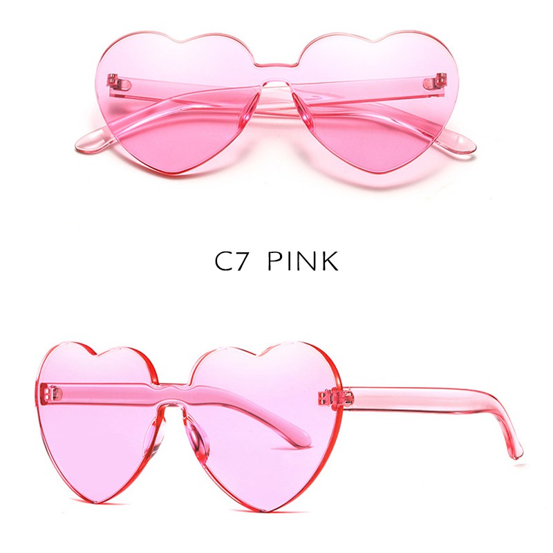 (YUZHU) Kacamata Hitam Wanita Bentuk Hati Warna Hitam Jelly lady-double Candy Color Sunglasses Women