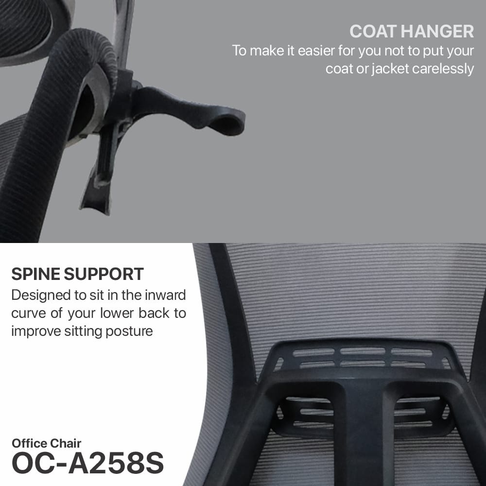 Ergonomic Office Chair With Adjustable Armrest Fantech OCA258S OCA-258S OCA 258S Kursi Kantor Ergonomis Fantech