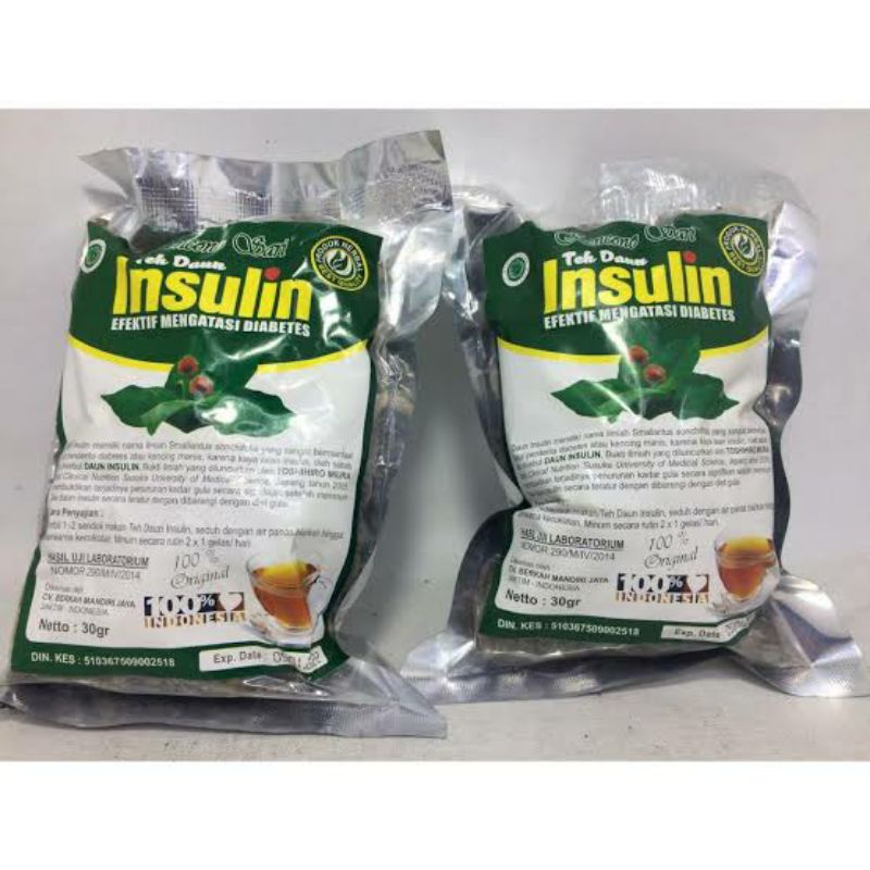 Teh Seduh Daun Insulin Obat Herbal Alami Diabetes Asli 100% Original insulin curah